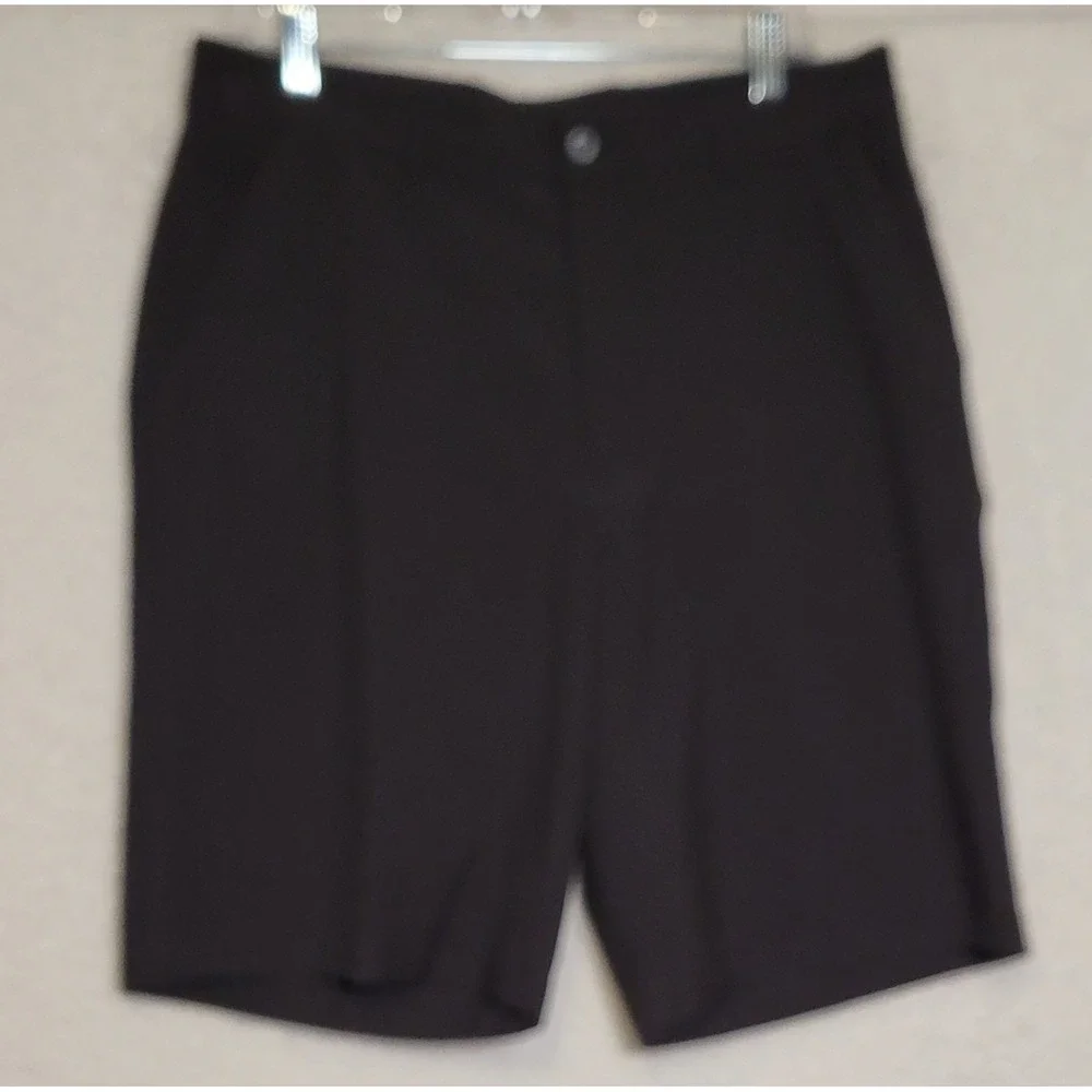 Tommy Armour Mens Golf Shorts Size 34‎ Black Pleated Polyester Spandex 1188